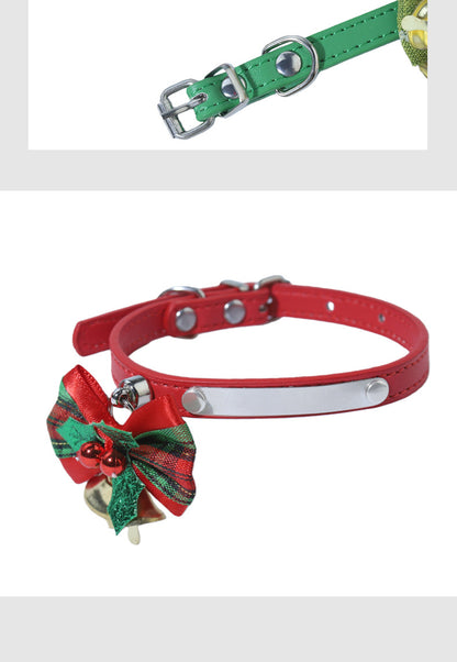 Christmas Bell Pet Collar In Polyester For All Seasons, Festive Holiday Accessory For Your Pet