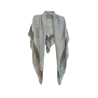 Women's Polyester Lattice Scarf In Grey, Lightweight Shawl For All Seasons