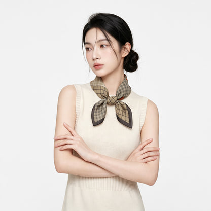 Cotton Silk Scarf For Women Featuring Dog Pattern In Black And Green, Perfect For Spring