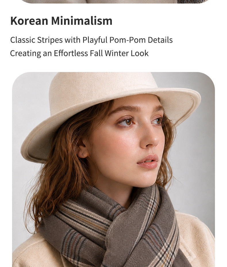 Plaid Polyester Scarf For Women, Stylish Winter Accessory