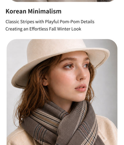 Plaid Polyester Scarf For Women, Stylish Winter Accessory