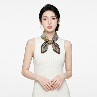 Cotton Silk Scarf For Women Featuring Dog Pattern In Black And Green, Perfect For Spring