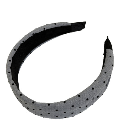 Retro Polka Dots Hair Band For Women In Khaki, Summer Flocking Hair Accessory