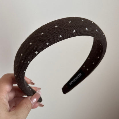 Star Pattern Spa Headband For Women In White Cloth, Perfect For Summer