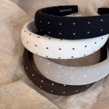 Star Pattern Spa Headband For Women In White Cloth, Perfect For Summer