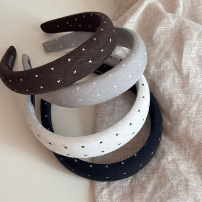 Star Pattern Spa Headband For Women In White Cloth, Perfect For Summer