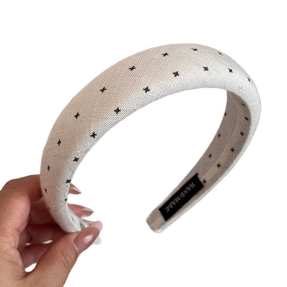 Star Pattern Spa Headband For Women In White Cloth, Perfect For Summer
