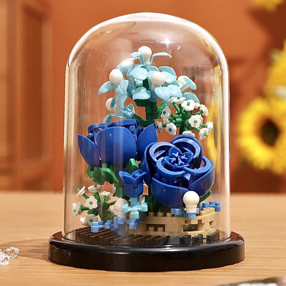 Valentine's Day Multicolor Flowers Building Toys For Kids Ages 7-16, Plastic Construction Set For Children Unisex