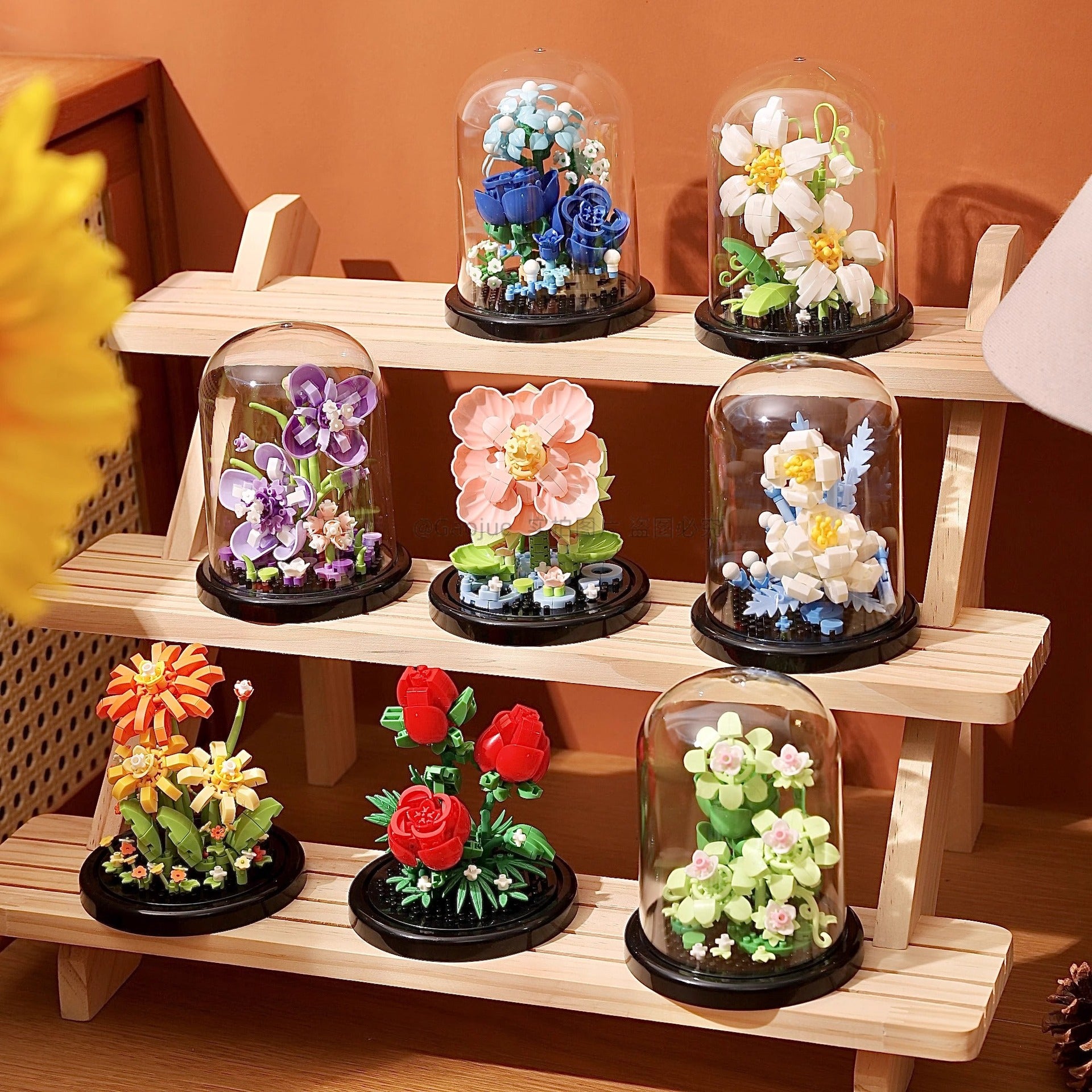 Valentine's Day Multicolor Flowers Building Toys For Kids Ages 7-16, Plastic Construction Set For Children Unisex