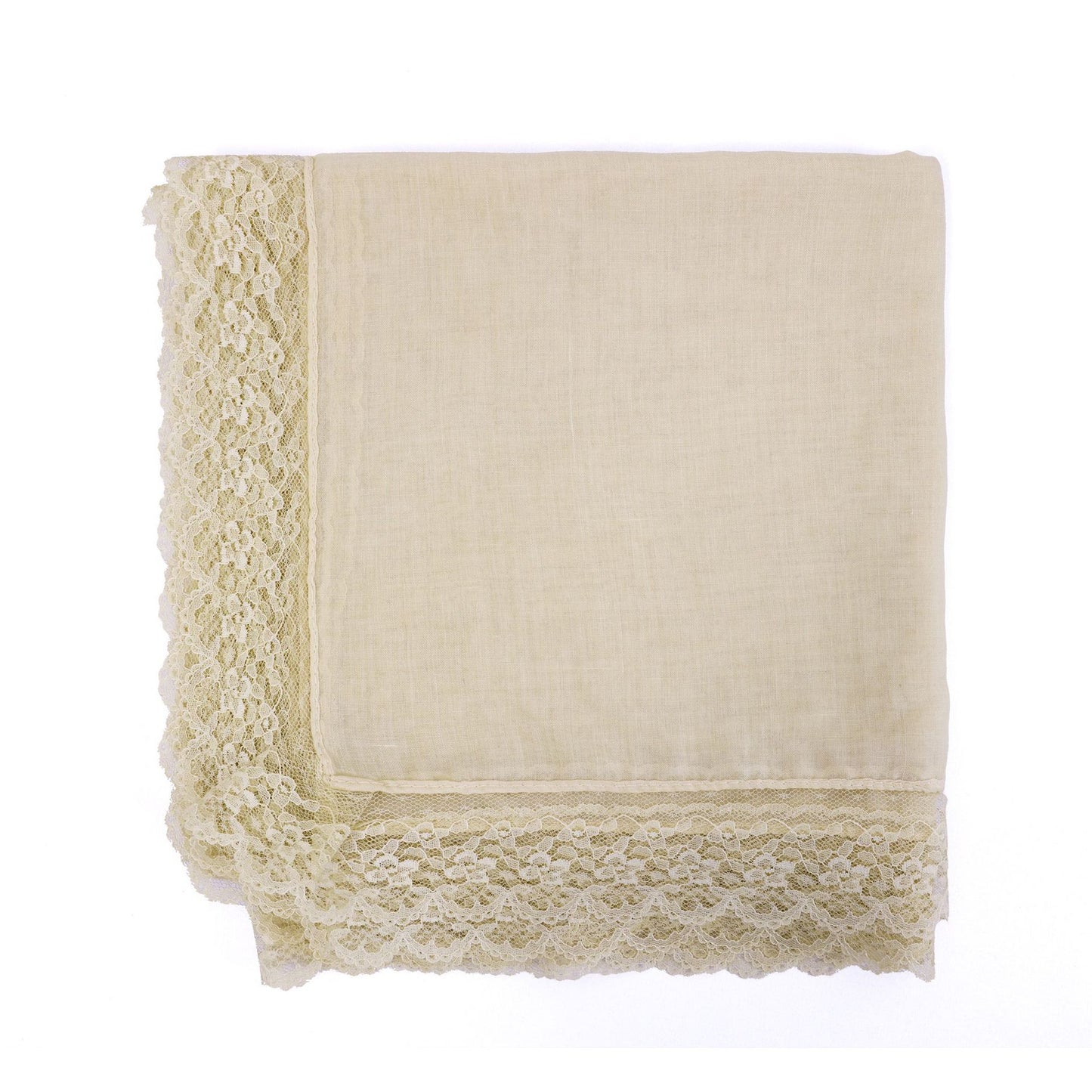 Solid Color Basic Women Hijab Hat In Khaki, Mercerized Cotton Material With Lace Craft