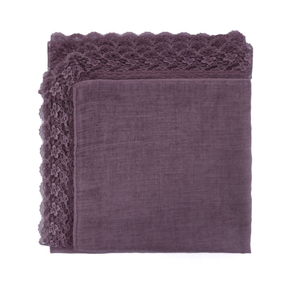 Solid Color Basic Women Hijab Hat In Khaki, Mercerized Cotton Material With Lace Craft