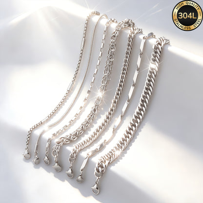 Handmade Men's 304 Stainless Steel Cuban Link Chain Curb Chain Bracelet