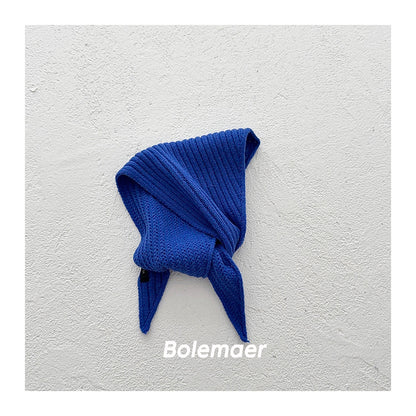 Solid Color Kid's Scarf In Beige Cotton, Perfect For Autumn & Winter