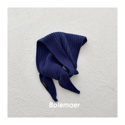 Solid Color Kid's Scarf In Beige Cotton, Perfect For Autumn & Winter