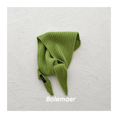 Solid Color Kid's Scarf In Beige Cotton, Perfect For Autumn & Winter