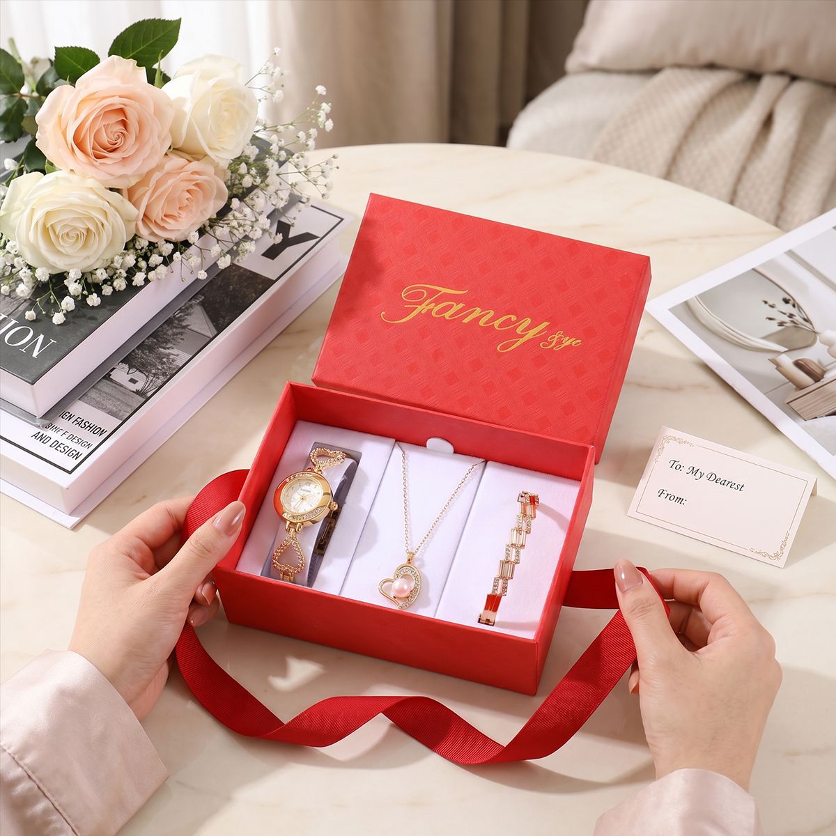 Strap Watch Business Gift Set In Simple Style With Paper Material, Perfect For Valentine's Day And Birthday