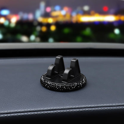 Car Phone Holder With Rhinestones In Elegant White For Stylish Vehicle Accessory