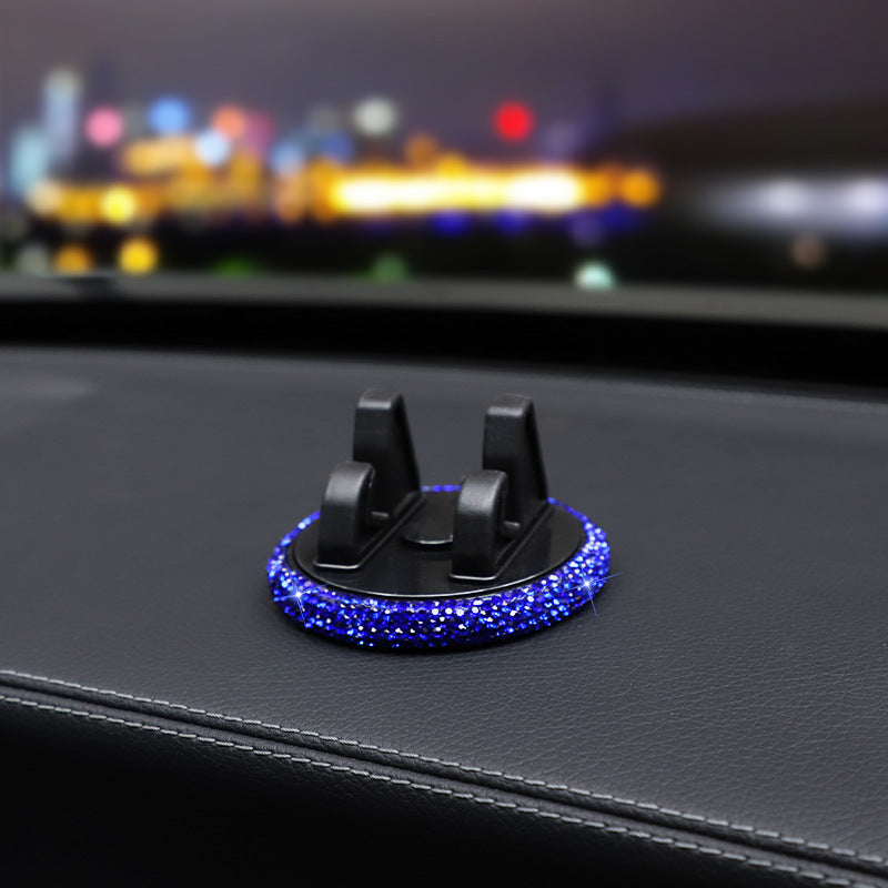 Car Phone Holder With Rhinestones In Elegant White For Stylish Vehicle Accessory