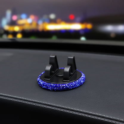 Car Phone Holder With Rhinestones In Elegant White For Stylish Vehicle Accessory