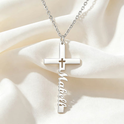 Unisex Cross Necklace With 304 Stainless Steel Chain And Pendant, Featuring Real Gold PVD Coating