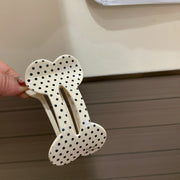 Acetate Beige Polka Dot (length 10cm, Width 5.5cm, Weight 27g)