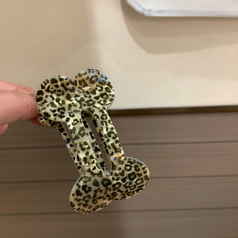 Sweet Leopard Print Hairpin Made Of Acetic Acid Sheets, Unisex Hair Accessory For Summer