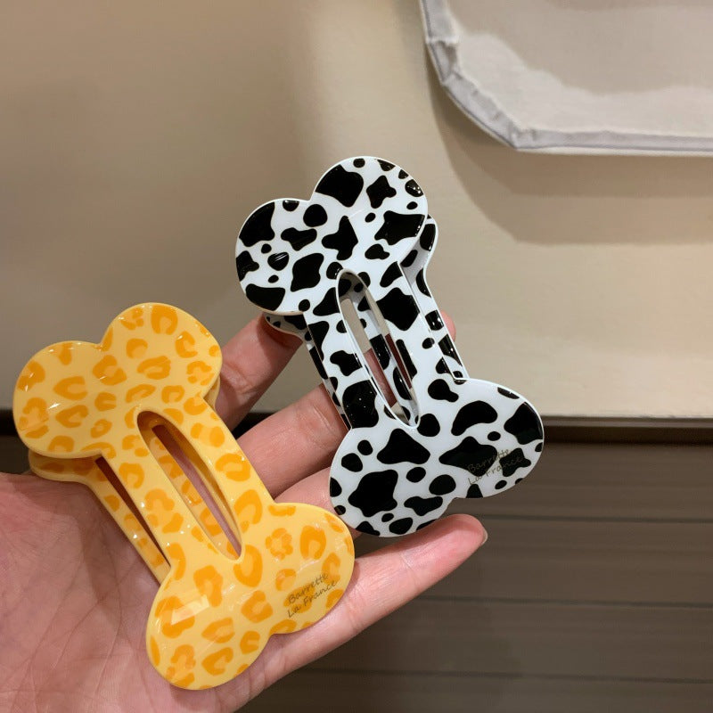 Sweet Leopard Print Hairpin Made Of Acetic Acid Sheets, Unisex Hair Accessory For Summer