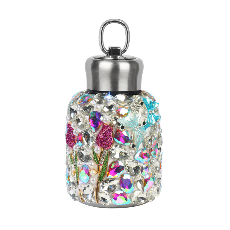Crystal Car Interior Decoration In Natural Pink Featuring Durable 304 Stainless Steel Material