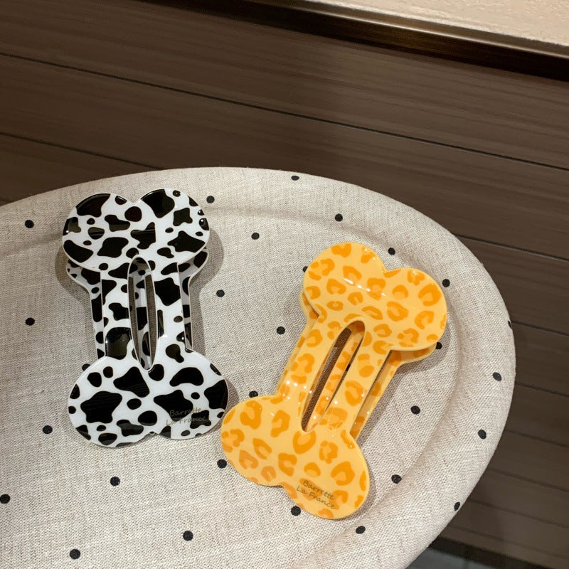 Sweet Leopard Print Hairpin Made Of Acetic Acid Sheets, Unisex Hair Accessory For Summer