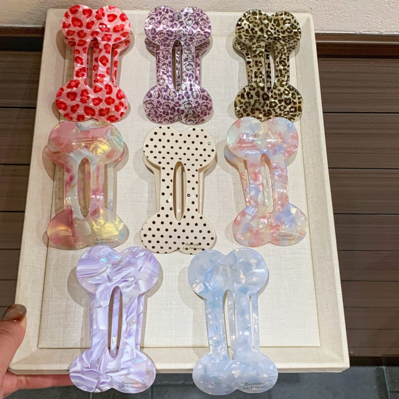 Sweet Leopard Print Hairpin Made Of Acetic Acid Sheets, Unisex Hair Accessory For Summer