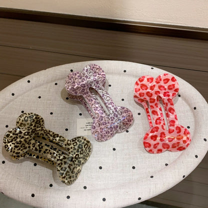 Sweet Leopard Print Hairpin Made Of Acetic Acid Sheets, Unisex Hair Accessory For Summer