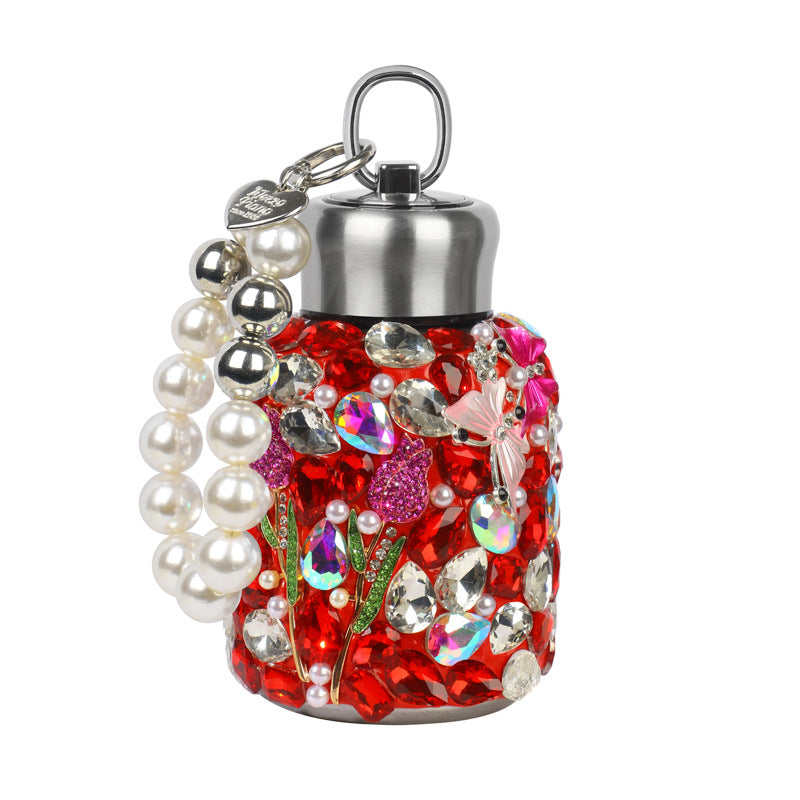 Crystal Car Interior Decoration In Natural Pink Featuring Durable 304 Stainless Steel Material