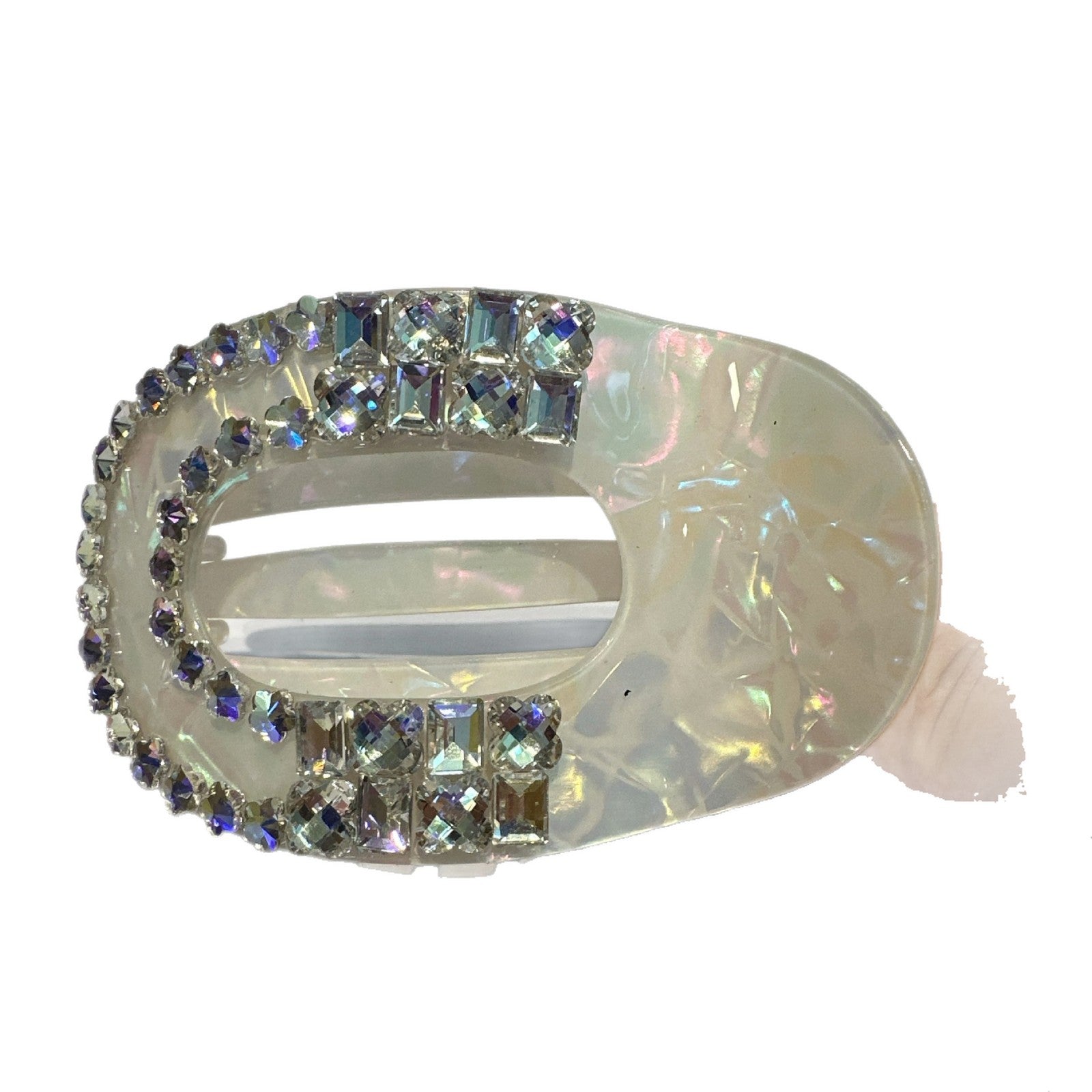 Sweet Bow Tie Hair Claws For Women In Blue, Made With Acetic Acid Sheets And Rhinestone Inlay