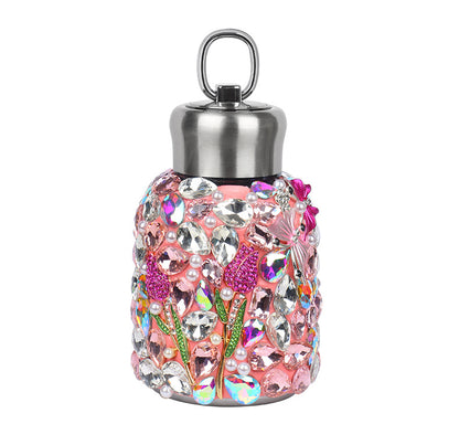 Crystal Car Interior Decoration In Natural Pink Featuring Durable 304 Stainless Steel Material