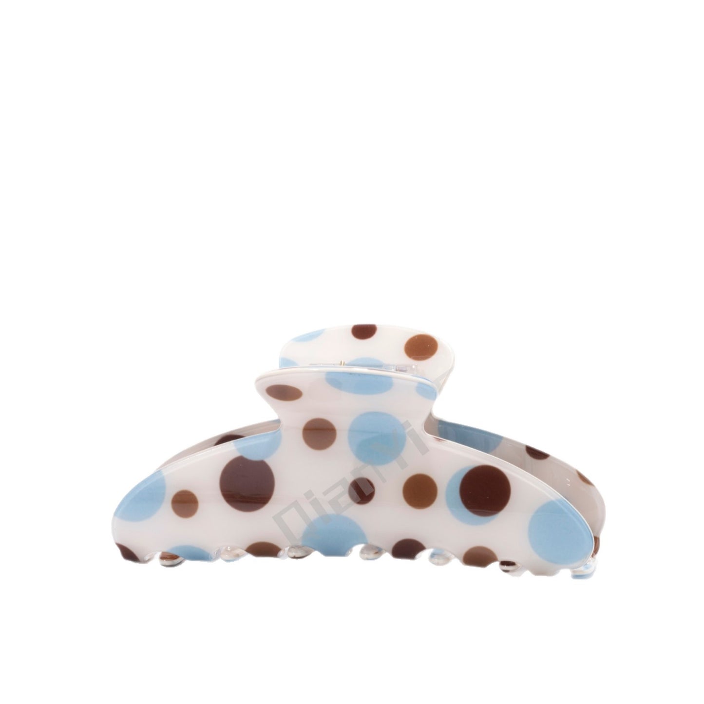 Sweet Polka Dots Hair Claw For Women Made Of Acetic Acid Sheets In Beige