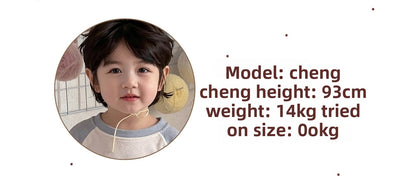 Children Unisex Autumn Animal Pattern Cotton Round Neck Long Sleeve Home Clothes Set In Blue
