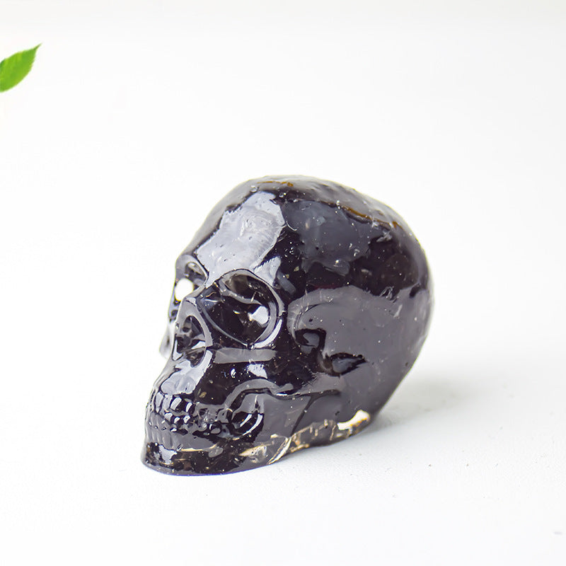 Modern Style Resin Skull Ornament For Christmas, Perfect Office Decoration