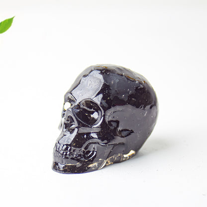 Modern Style Resin Skull Ornament For Christmas, Perfect Office Decoration