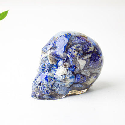 Modern Style Resin Skull Ornament For Christmas, Perfect Office Decoration