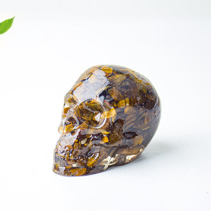 Modern Style Resin Skull Ornament For Christmas, Perfect Office Decoration