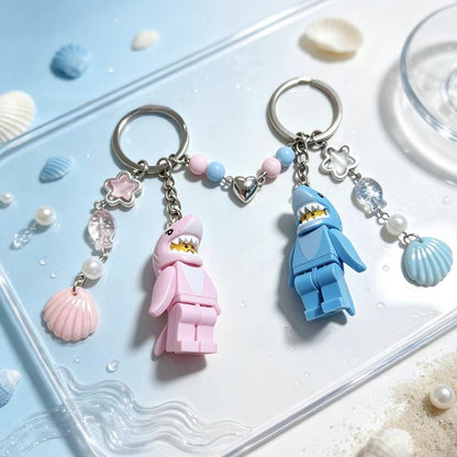 Shark Key Chain In Marine Style, Made Of Durable Plastic, Perfect Summer Accessory