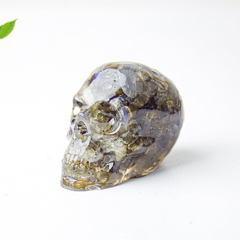Modern Style Resin Skull Ornament For Christmas, Perfect Office Decoration