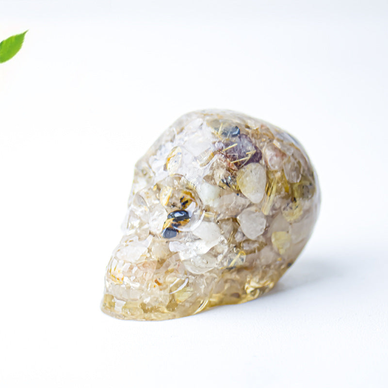 Modern Style Resin Skull Ornament For Christmas, Perfect Office Decoration