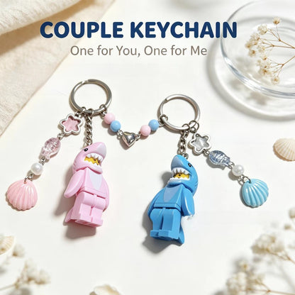 Shark Key Chain In Marine Style, Made Of Durable Plastic, Perfect Summer Accessory