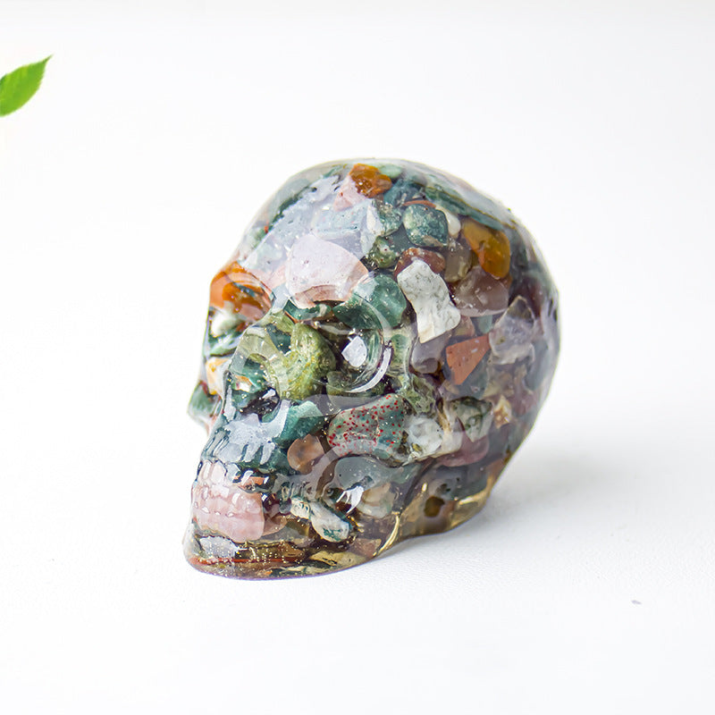 Modern Style Resin Skull Ornament For Christmas, Perfect Office Decoration