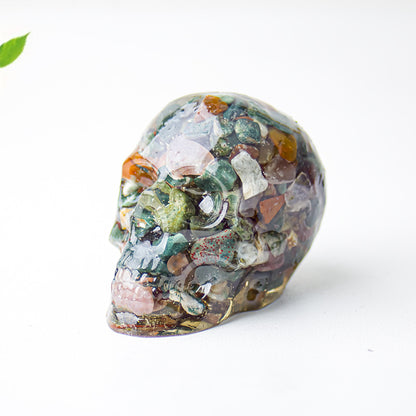 Modern Style Resin Skull Ornament For Christmas, Perfect Office Decoration