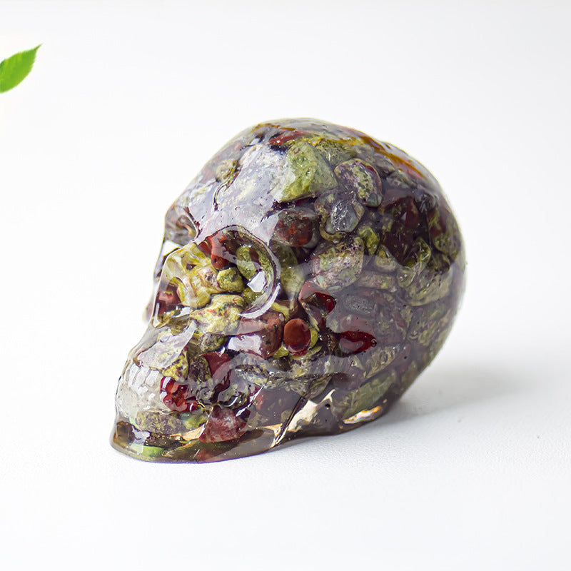 Modern Style Resin Skull Ornament For Christmas, Perfect Office Decoration