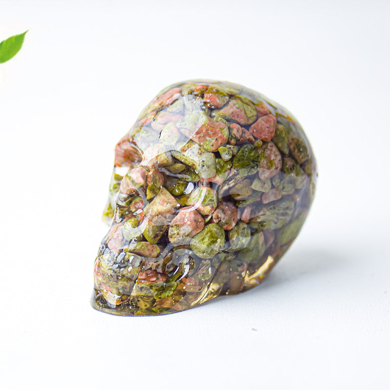 Modern Style Resin Skull Ornament For Christmas, Perfect Office Decoration