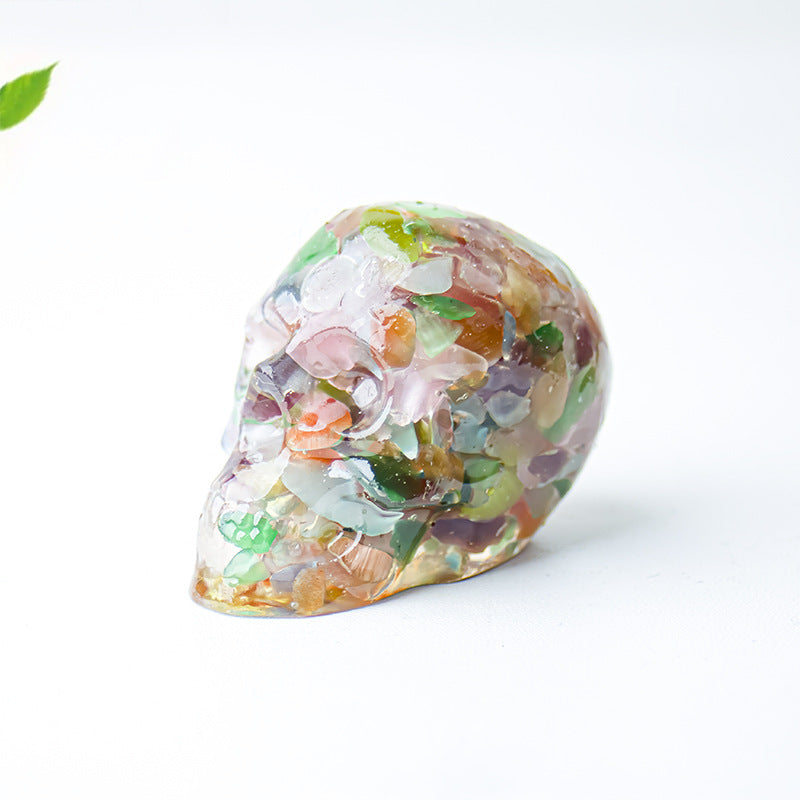 Modern Style Resin Skull Ornament For Christmas, Perfect Office Decoration