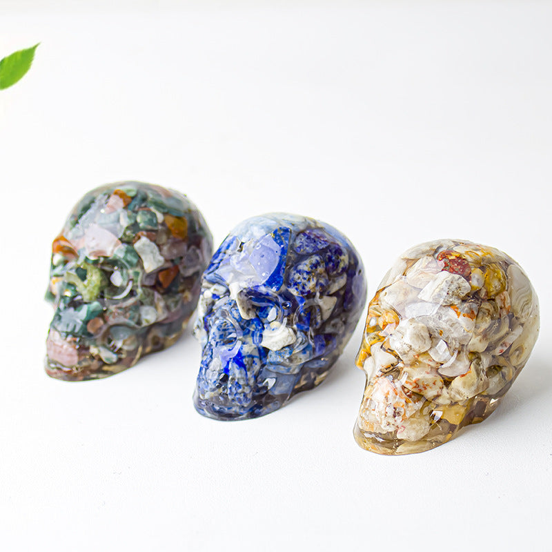 Modern Style Resin Skull Ornament For Christmas, Perfect Office Decoration